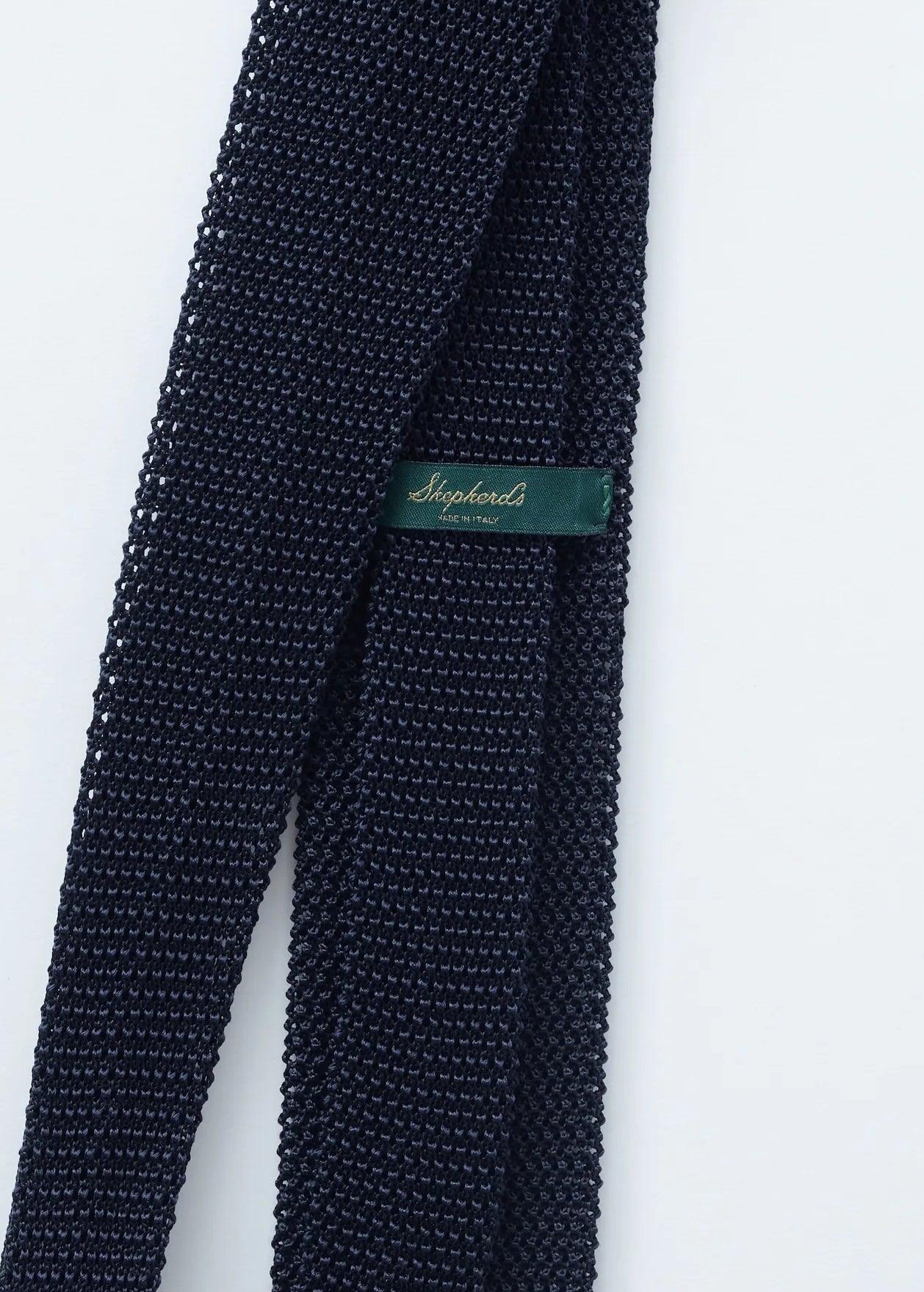 Navy Knit Tie - Image 4