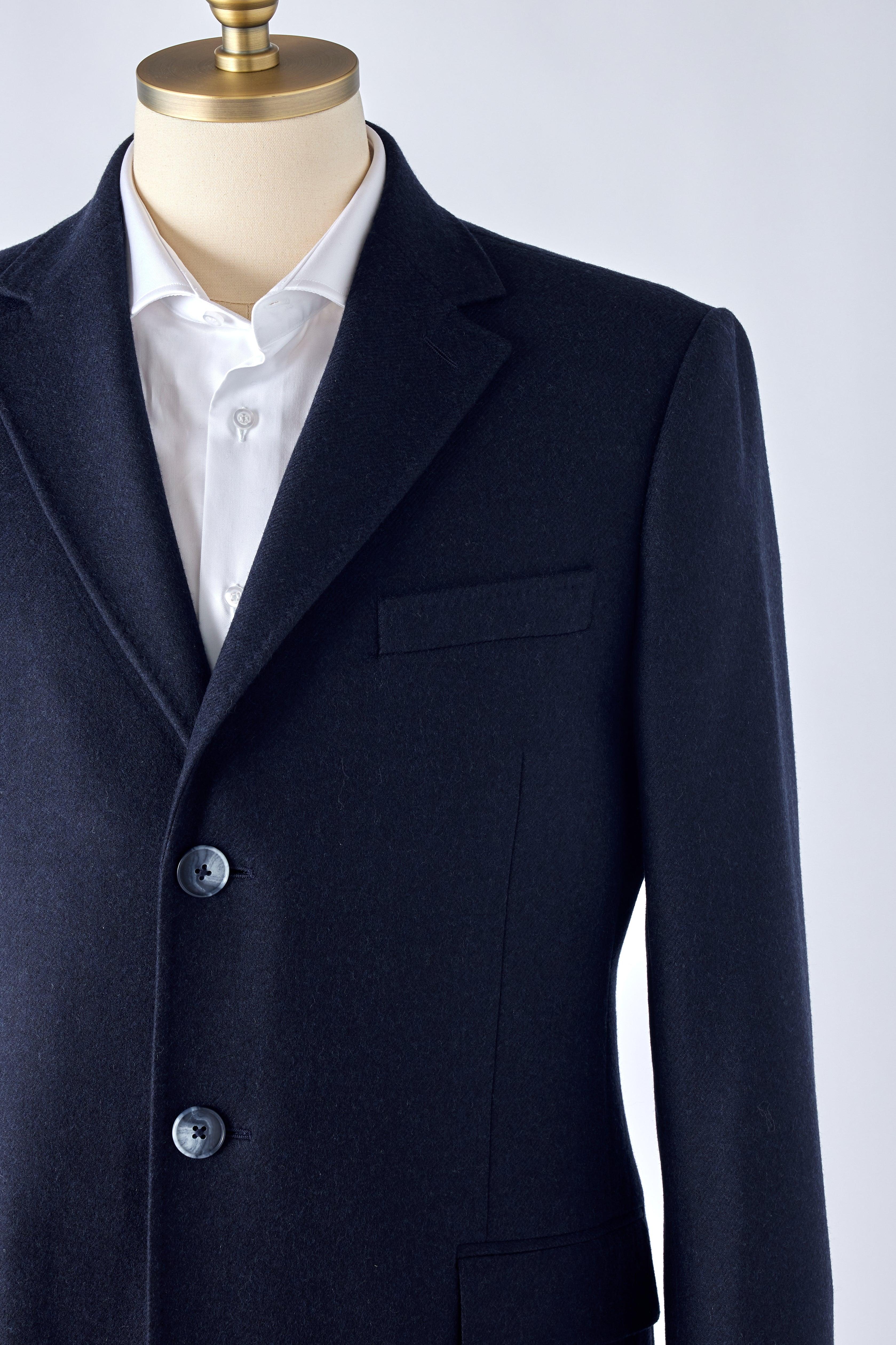 Navy Wool Overcoat - Image 2