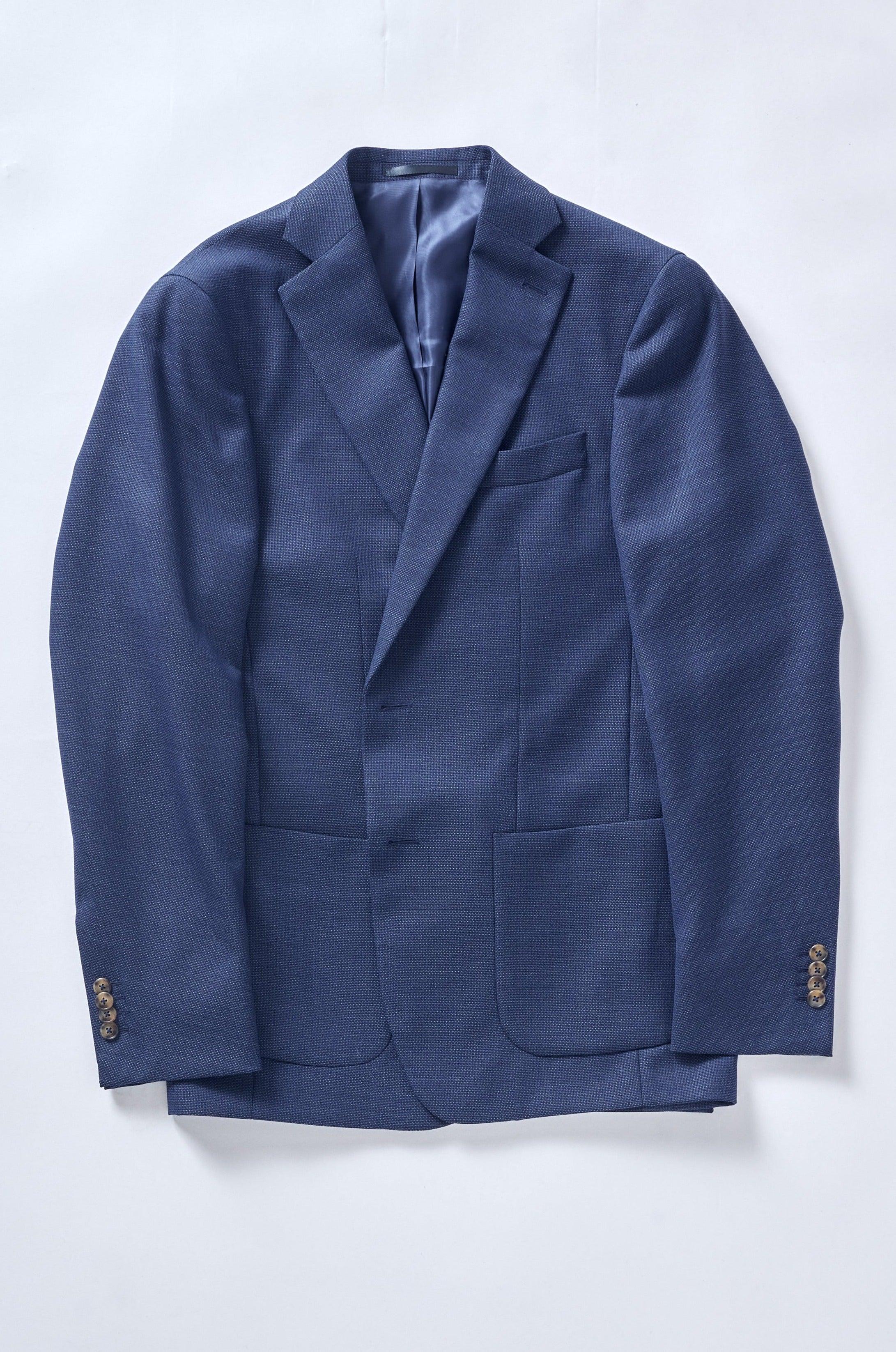 No. 1 Blue Hopsack Jacket - Image 4