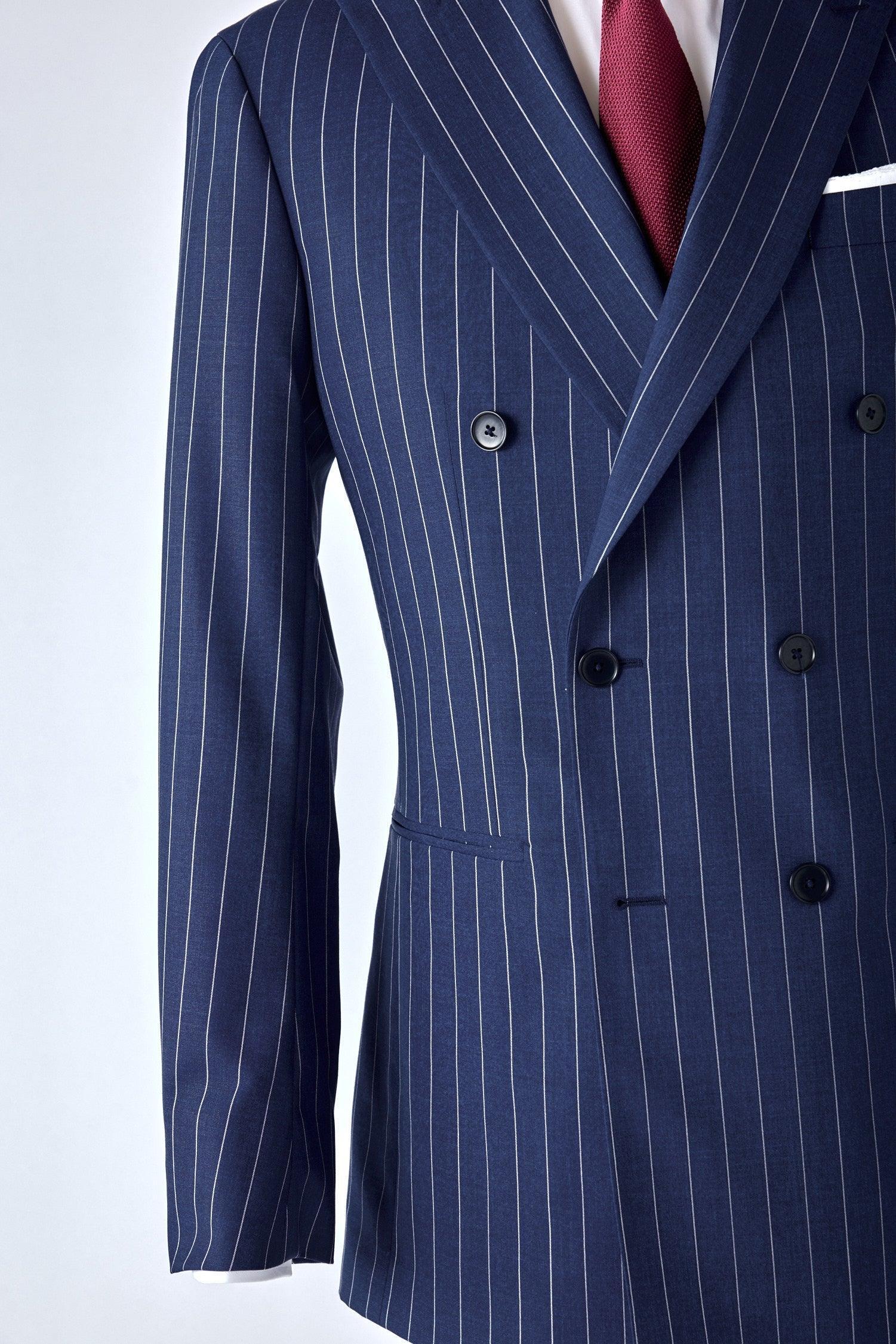 No. 2 Navy Pinstripe Double-Breasted Suit - Image 3