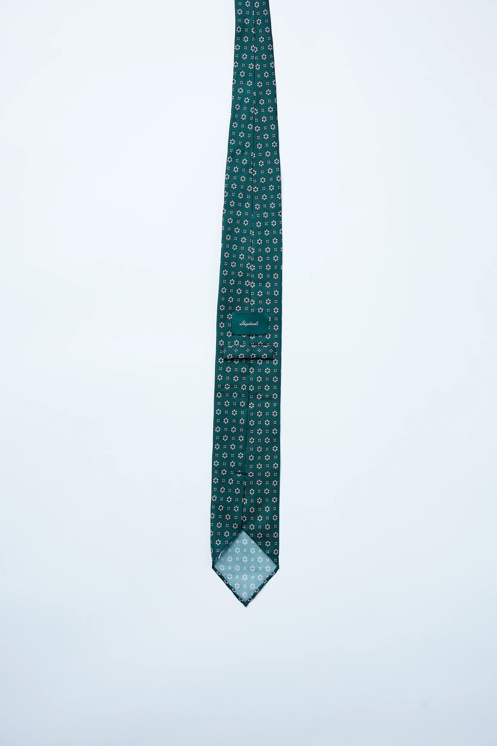 Floral Printed Silk Tie-Green - Image 2
