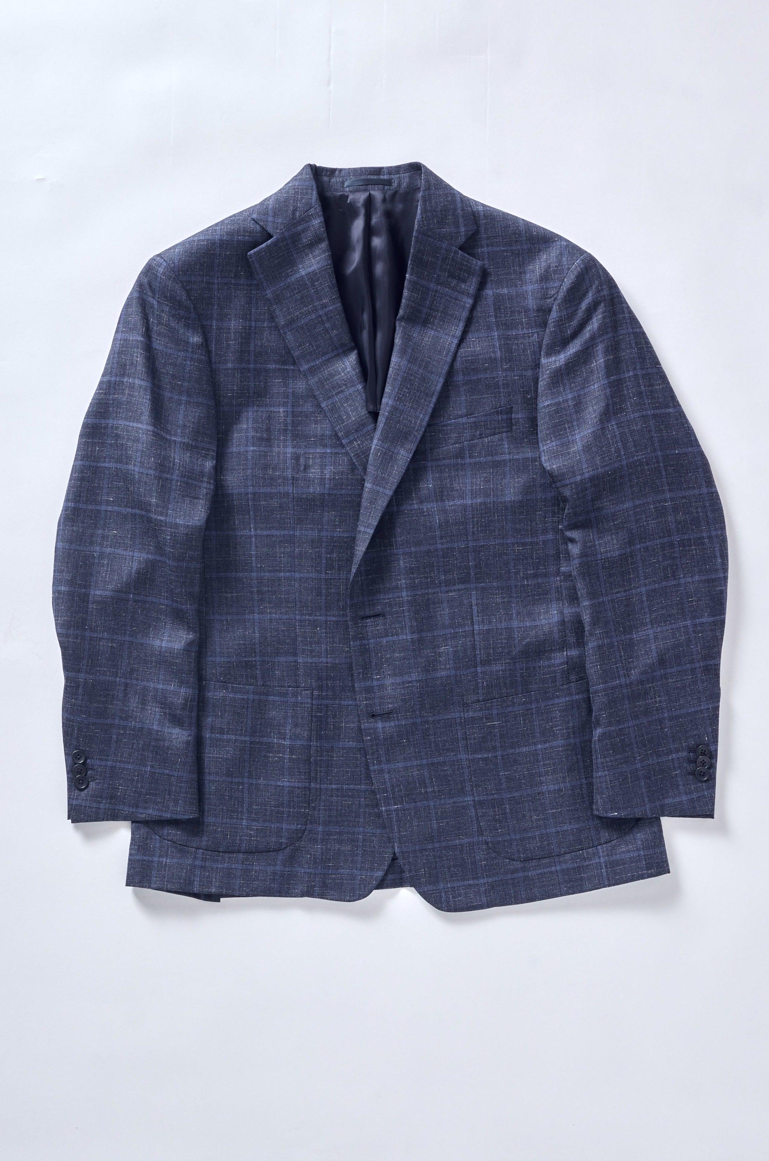 Signature Blue Check Cashmere-Silk Jacket - Image 4
