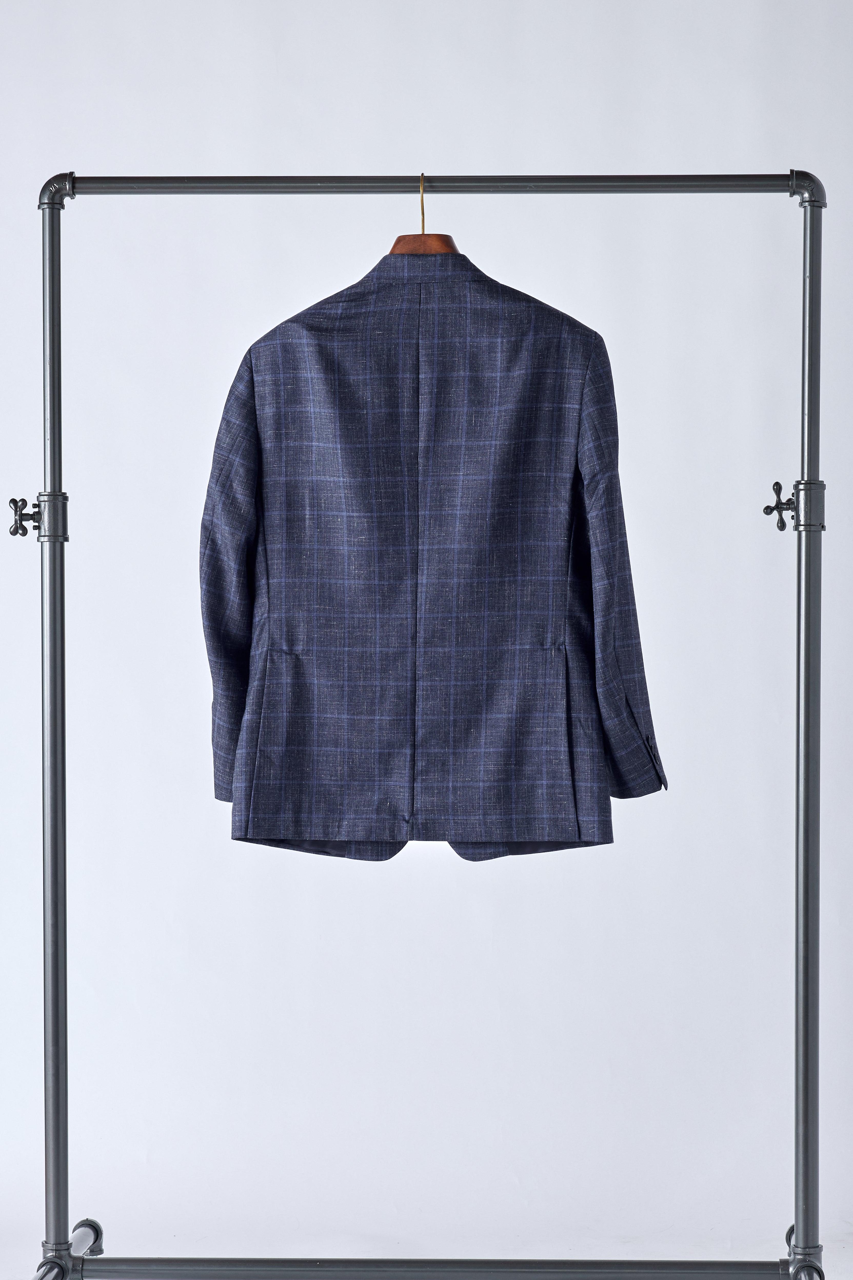 Signature Blue Check Cashmere-Silk Jacket - Image 6